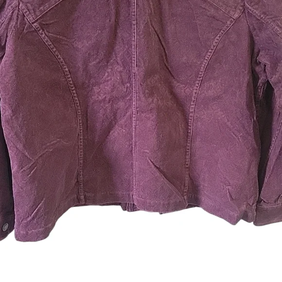 Cj Banks - Stretch Textured Corduroy Purple Jacket - Size X - Picture 10 of 10